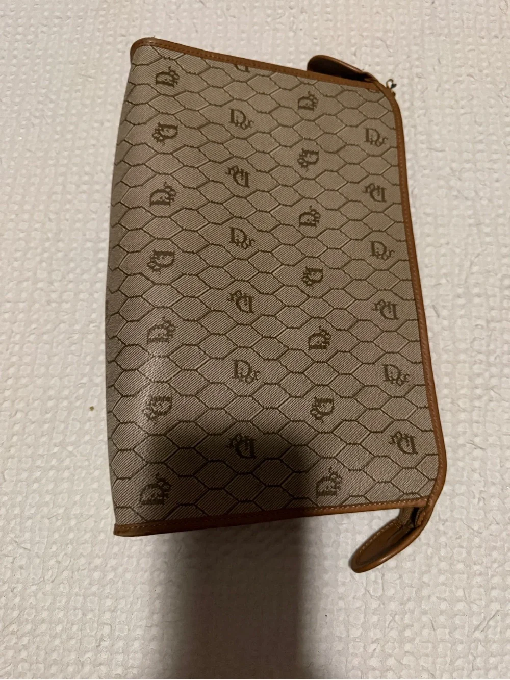 Dior Beige and Brown Monogram Canvas Clutch